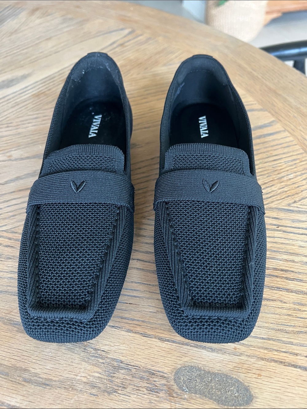 Vivaia Black NWOT Loafers Square Toe size 37/6.5